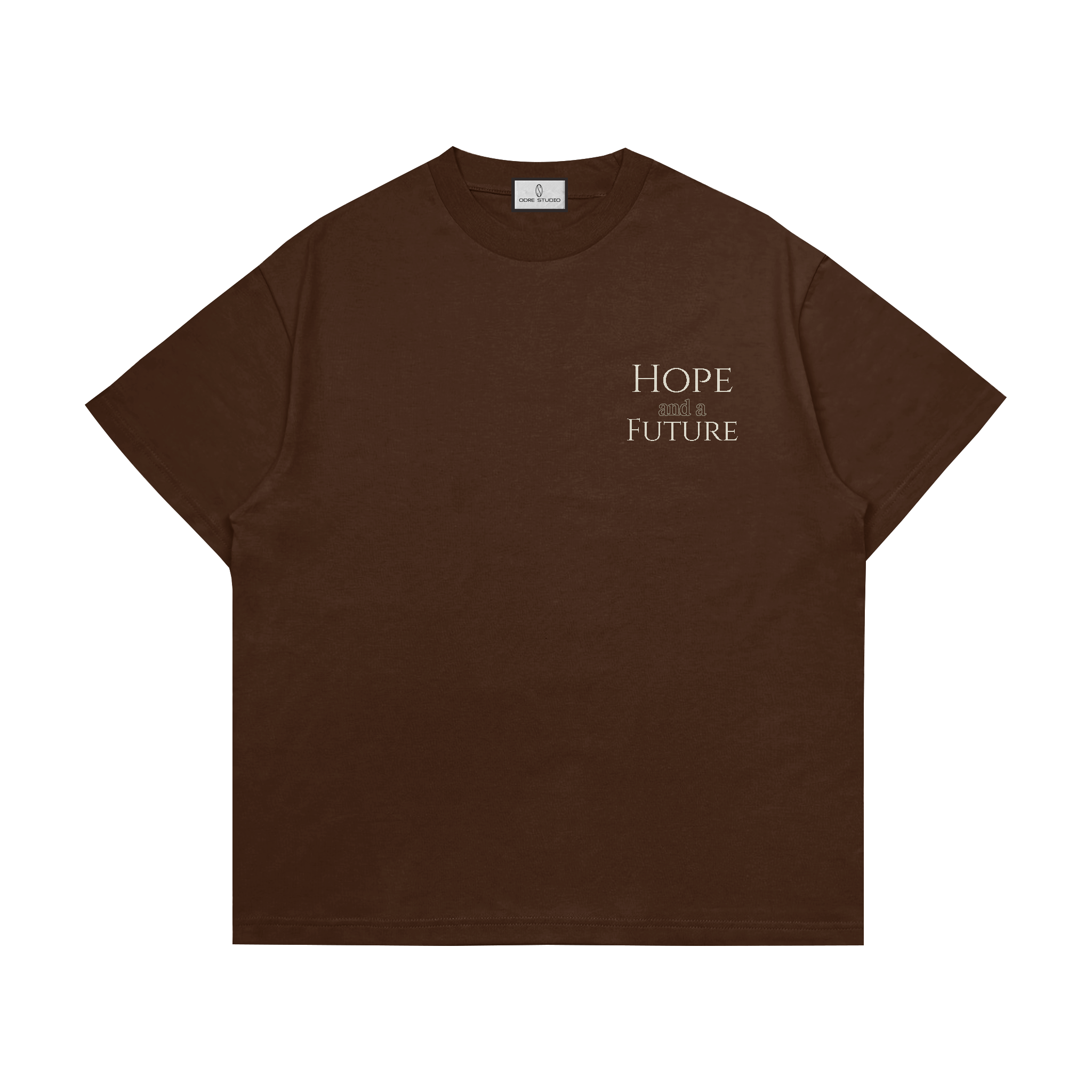 T-shirt cristã Hope and Future com versículo de Oséias e Jeremias