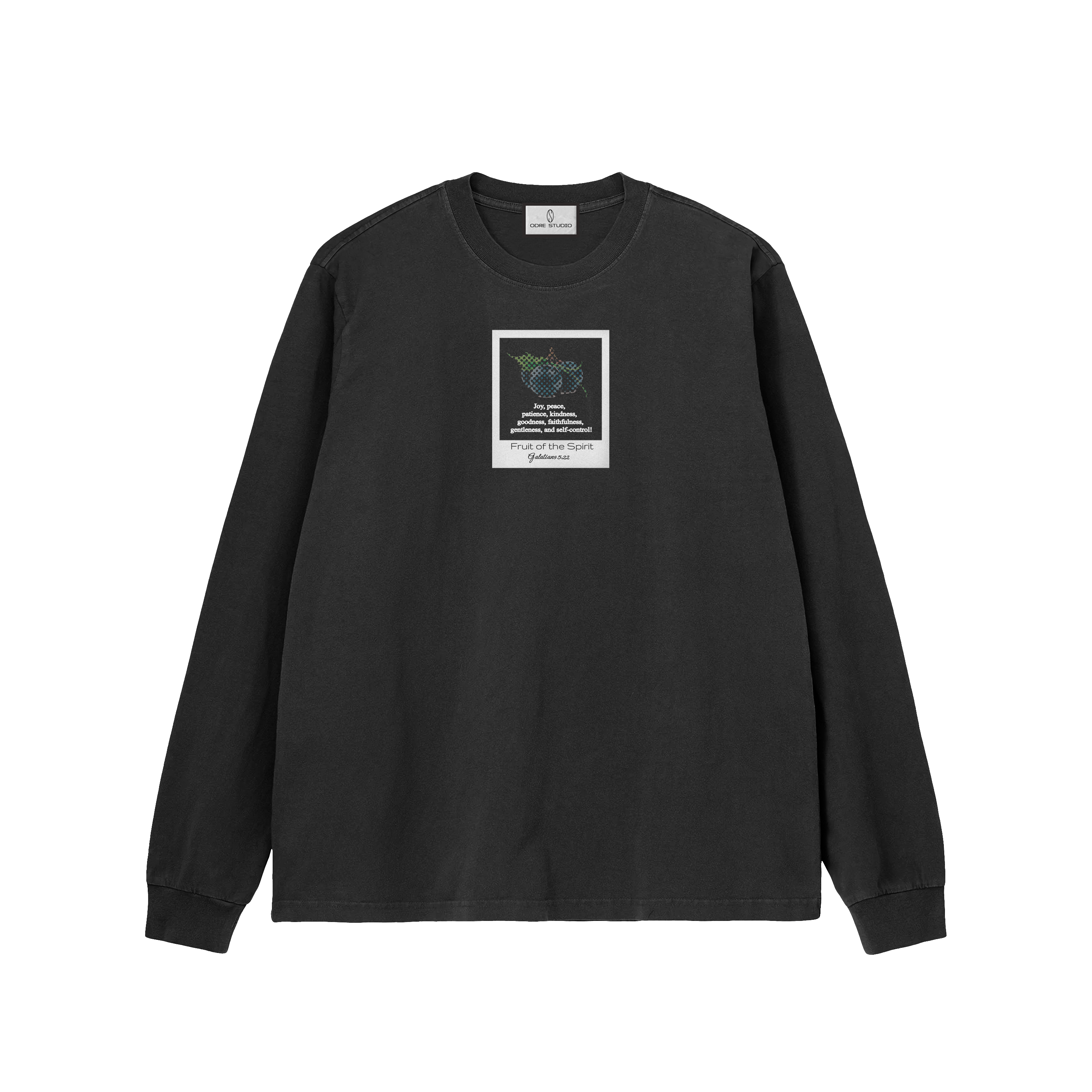 Moletom cristão Frutos do Espírito com referência bíblica